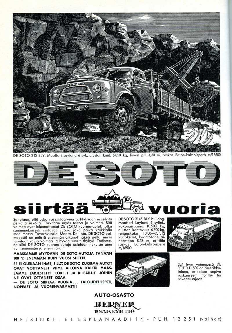 Vanhoja mainoksia Desoto 1960.