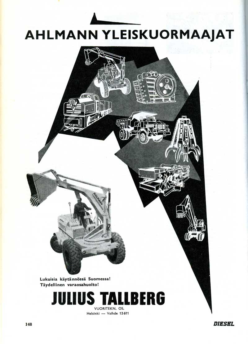 Vanhoja mainoksia Ahlmann 1960.
