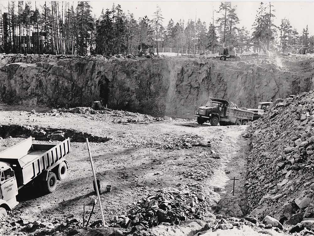 Vanhoja työmaakuvia, Pekkisen louhintatyömaa.