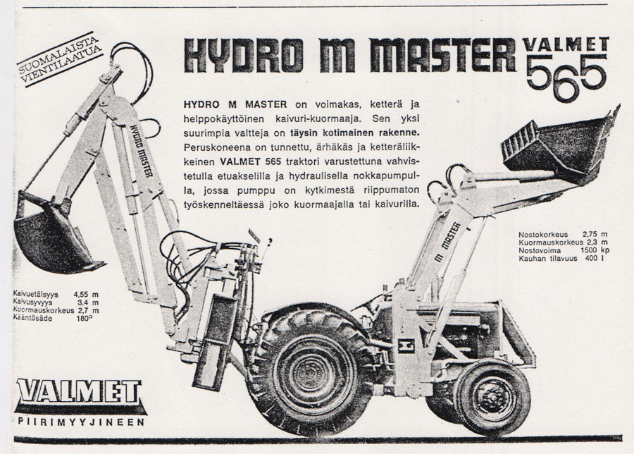 Hydro-M-Master Valmet 565, ilmoitus Maansiirto-lehdessä 1966.