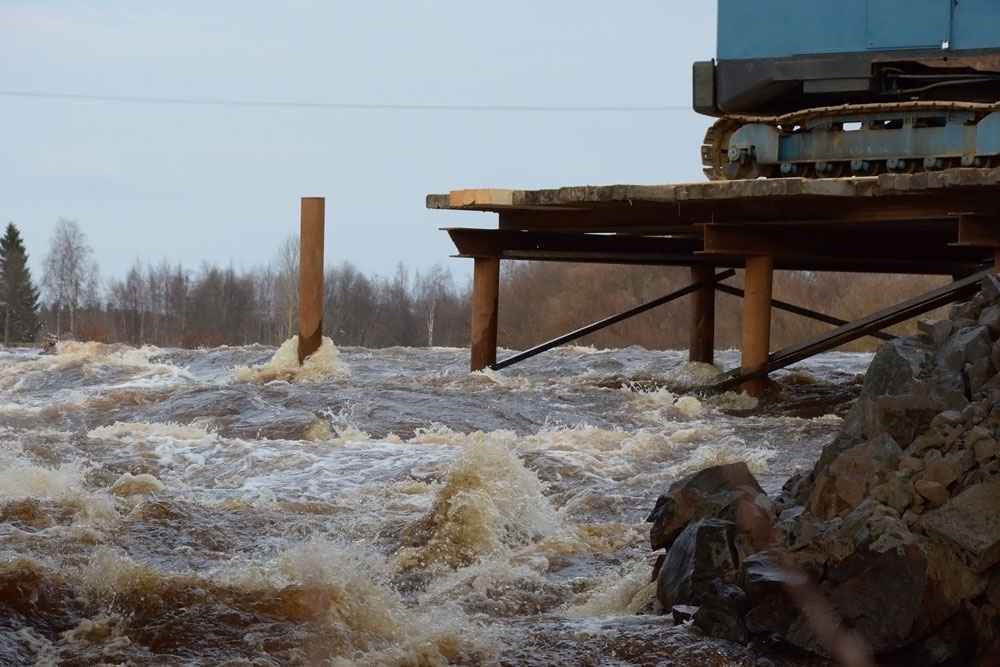 Pyhäjoen Etelänkylän valtatie 8:n siltatyö, kuva Tiina Tiirola.