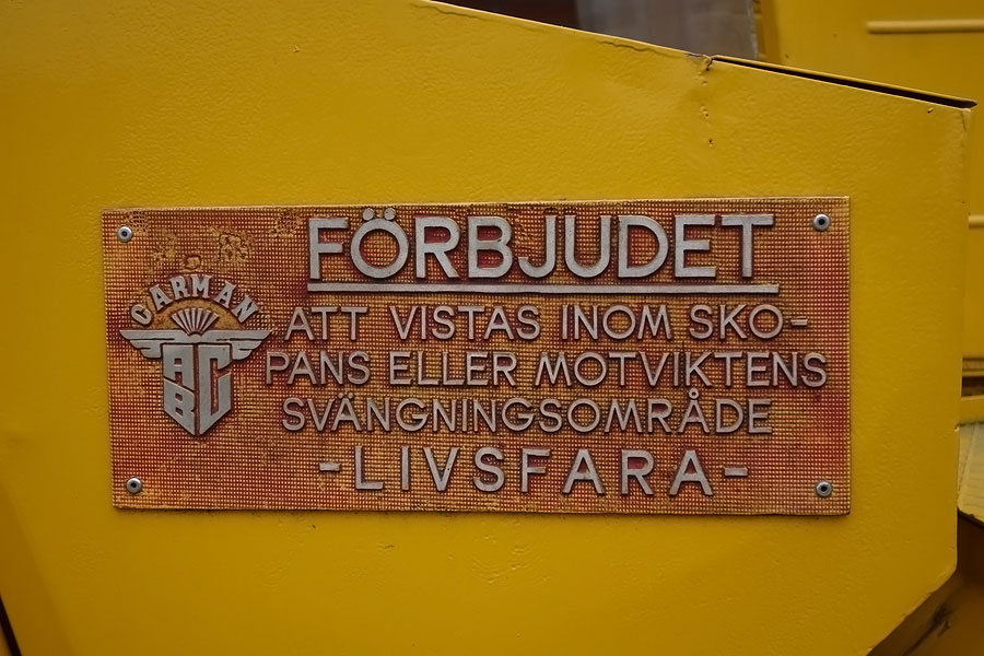 Ruotsalainen ABS-kaivinkone voi olla vaarallinen.