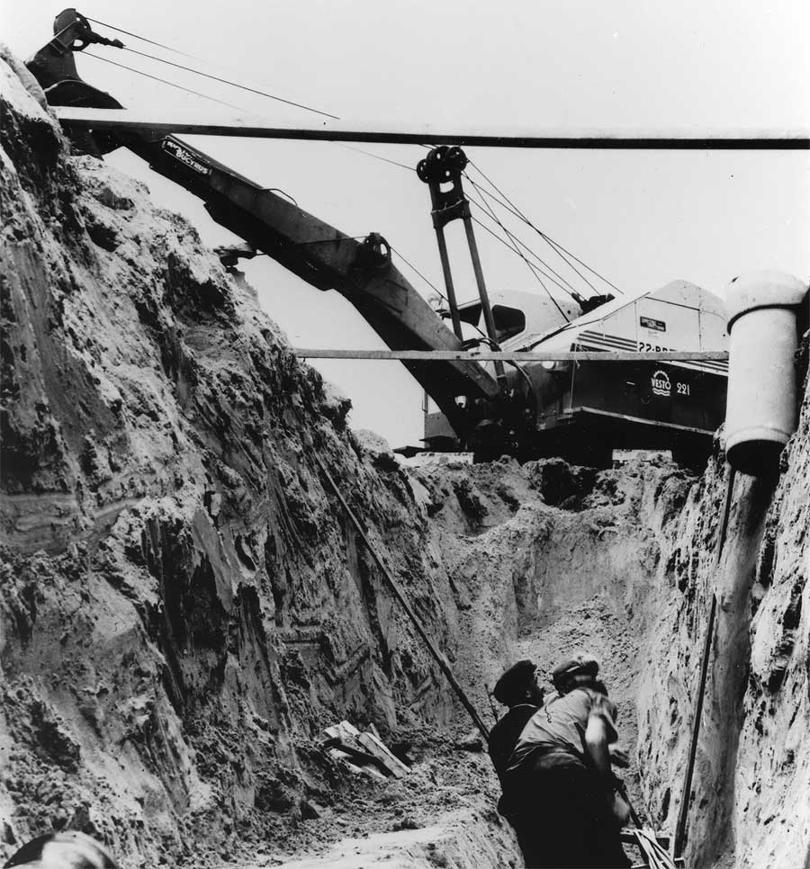 Vanha työmaakuva, Vesto Oy.