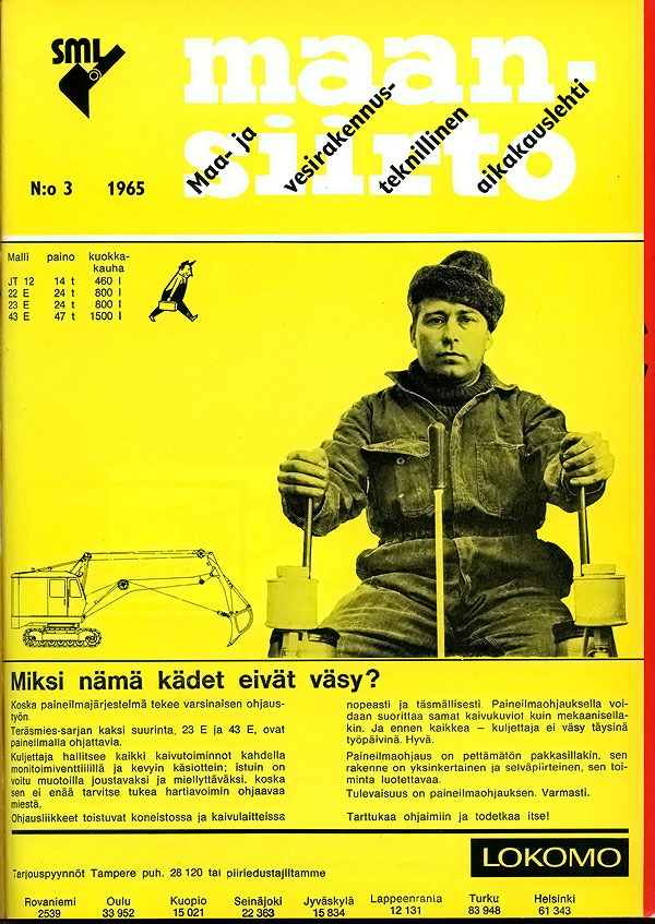 Vanhoja mainoksia Lokomo paineilmaohjaus.