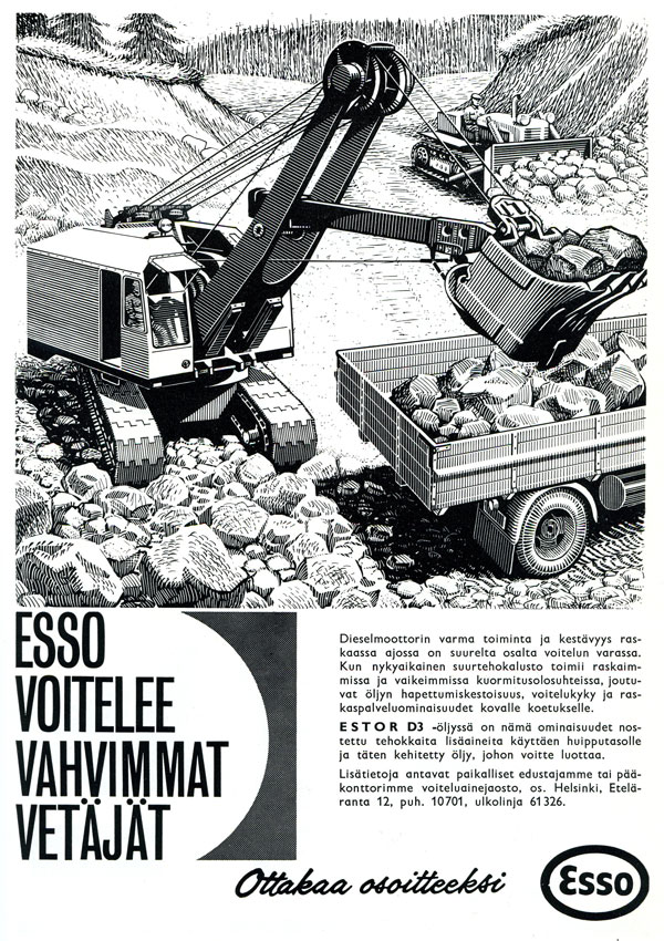 Vanhoja mainoksia Esso.