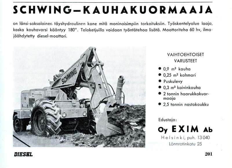 Vanhoja mainoksia, Schwing 1959.