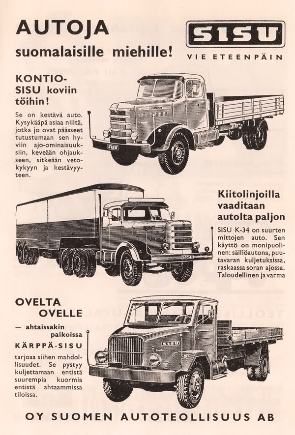Vanhoja mainoksia, Sisu.