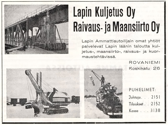 Vanhoja mainoksia, Ammattiautoilija 3-4, 1955