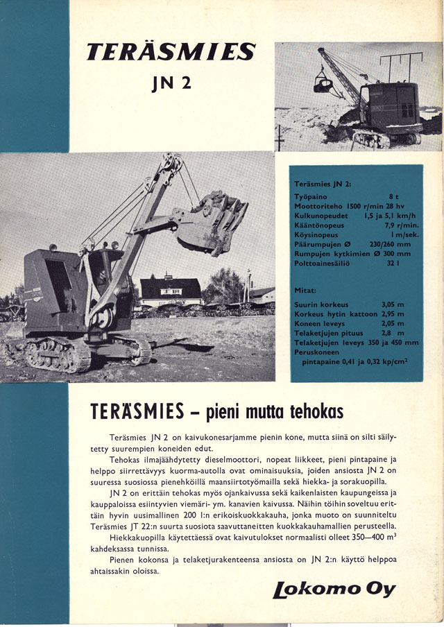 Lokomon esite 50-luvun puoliväli.
