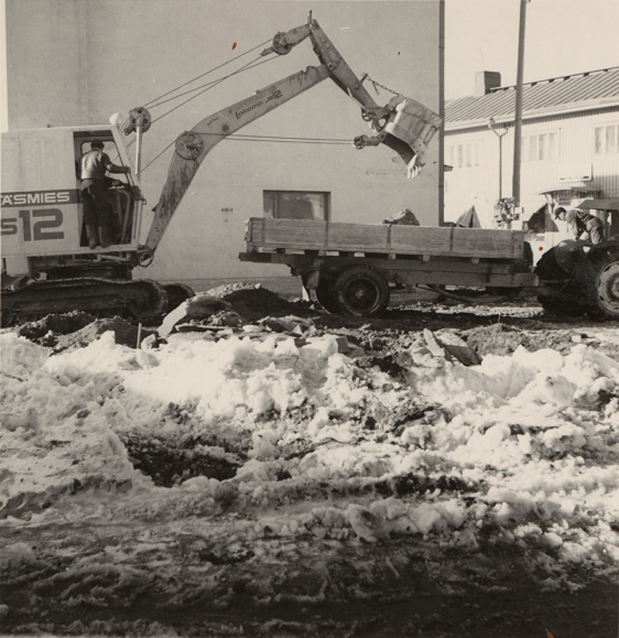 Etelä-Pohjanmaan Puhelimen laajennusosan rakentaminen Seinäjoella 1961, Seinäjoen kaupunginkirjasto-maakuntakirjasto.