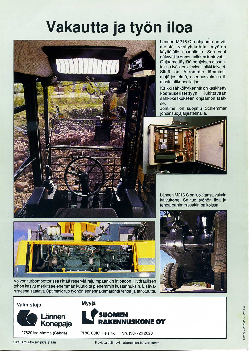 Lännen M216 C, esite vuodelta 1988.