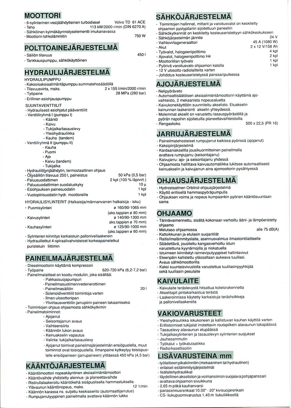Lännen M216 C, esite vuodelta 1988.