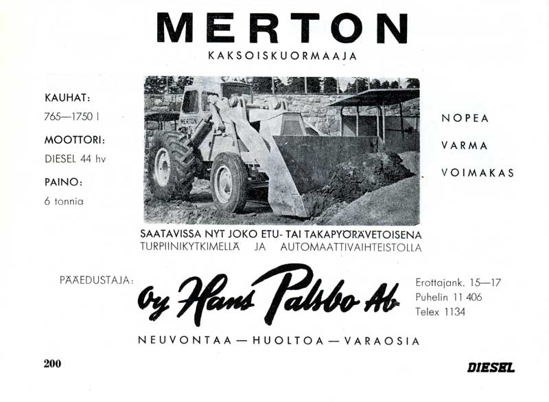 Vanhoja mainoksia Merton 1959.