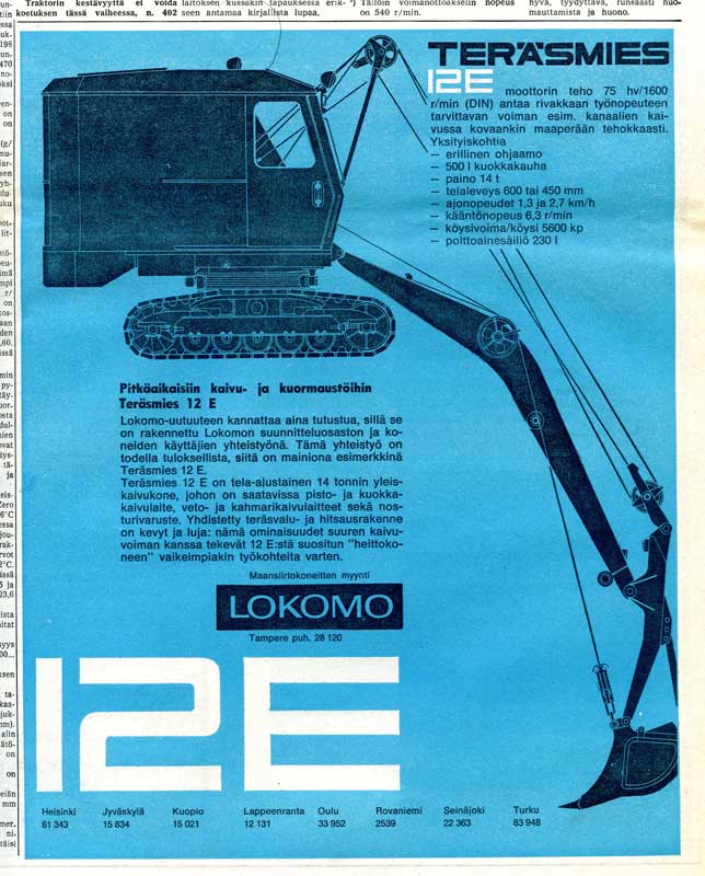 Vanhoja mainoksia Lokomo 1965.
