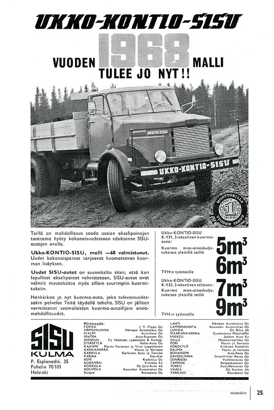 Vanhoja mainoksia Ukko-Kontio 1967