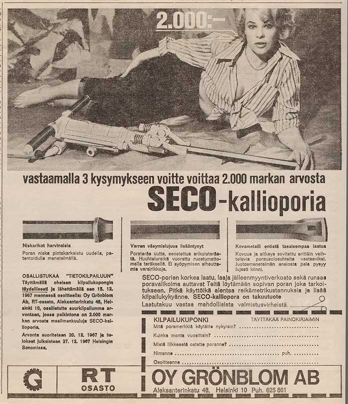 Vanhoja mainoksia, Koneviesti 1967