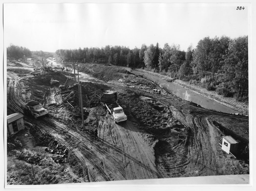 Lauritsalan maantiesillan rakentaminen, Foto-Roos; Roos, Karl-Gustav (Liikennevirasto, 1966-09-14).