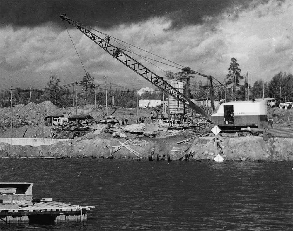 Ruston-Bucyrus 38-RB, Juustilan alapuolen maapato, Foto-Roos; Roos, Karl-Gustav (Liikennevirasto, 1966-09-14).