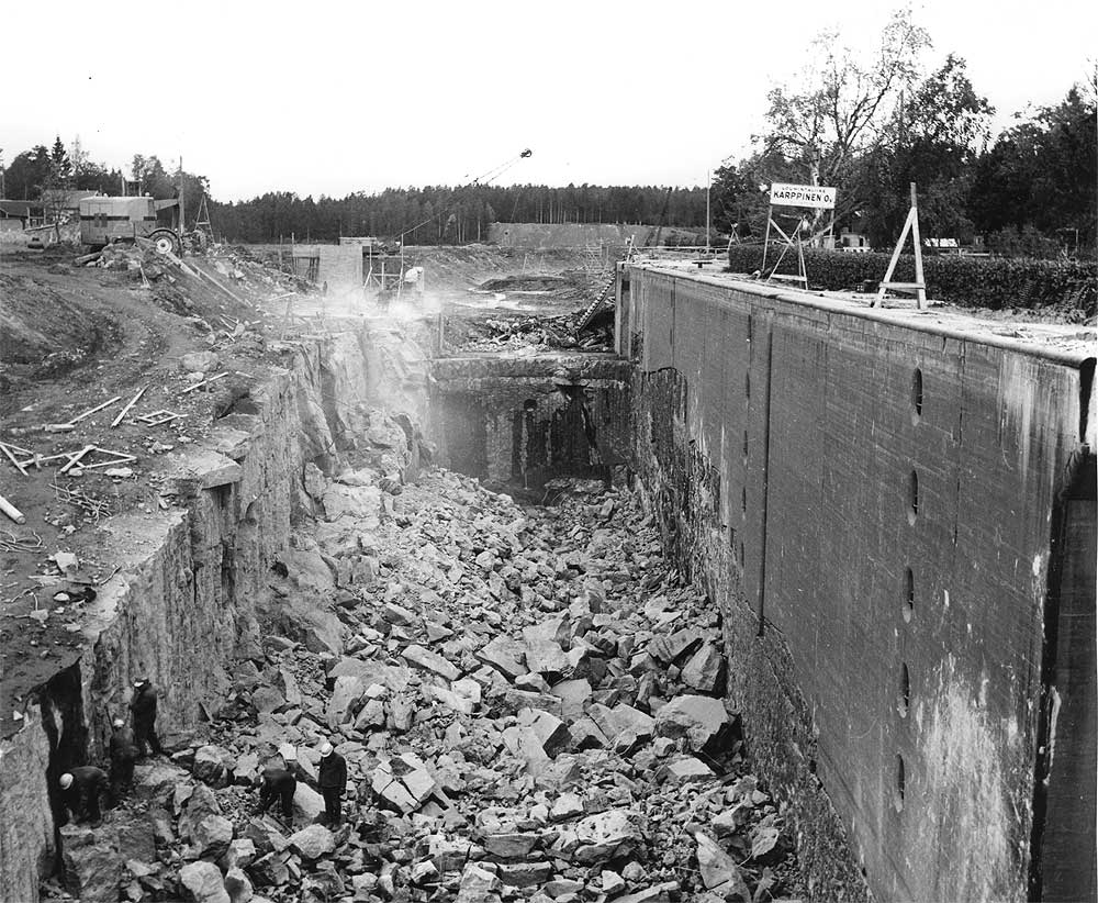 Mustolan sulun rakentaminen alkanut, Foto-Roos; Roos, Karl-Gustav (Liikennevirasto, 1965-09-24).