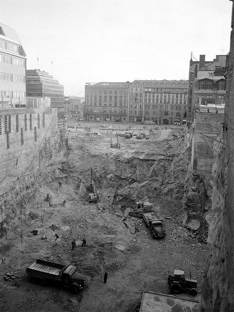 Forumin työmaa 1983, Helsingin kaupunginmuseo, kuvaaja Jan Alanco.