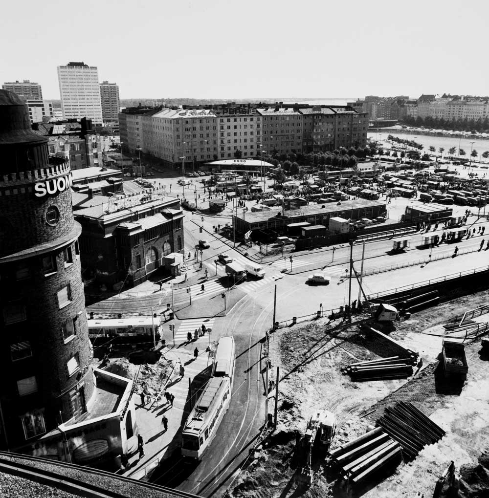 Helsingin kaupunginmuseo Hakaniemen metroaseman rakennustyö, kuvaaja tuntematon 1970-luvun alku.