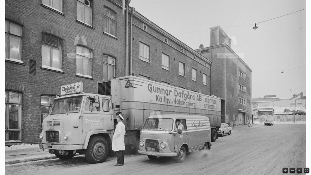 Karjakunnan lihaa lähdössä Saksaan, Museoviraston kuva, kuvaaja Pekka Kyytinen 1970.