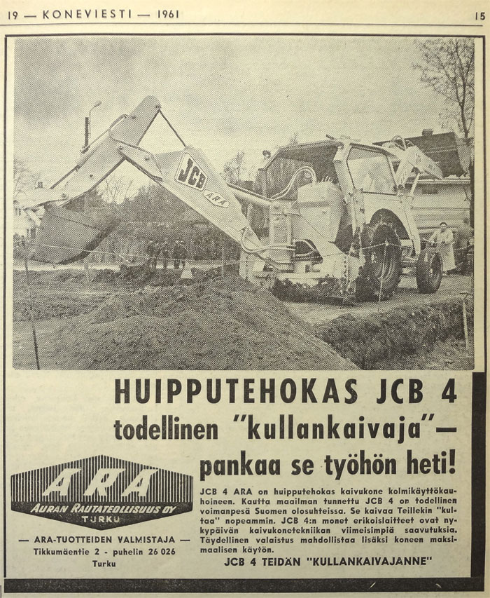 Vanhoja mainoksia Koneviesti numero 19 1961,
